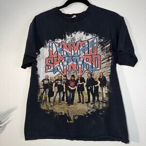 Lynyrd Skynyrd Vintage Band T-Shirt Alstyle AAA Distressed Black Size M